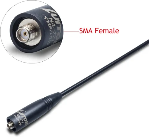 Vista 4 de Antena de radio para BaoFeng UV-5R/888S Antena Walkie Talkie de largo alcance 15.6 pulgadas Whip VHF/UHF (144/430Mhz) Antena SMA-Hembra (1 paquete)