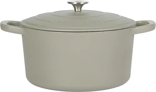 Vista 18 de Crock-Pot Horno Holandés Artesanal Redondo de Hierro Fundido Esmaltado, 3 Cuartos, Aqua