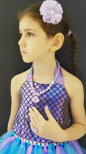 Vista 5 de KAKALVER Mermaid Costume for Girls Mermaid Dress LED Light Up for Mermaid Birthday Decorations Halloween Dress Up Gifts