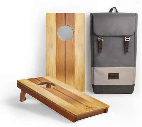 Vista 14 de Elakai National Parks Series - Tablas de Cornhole de viaje premium con estuche de transporte, mochila de 1 x 2 Marrón