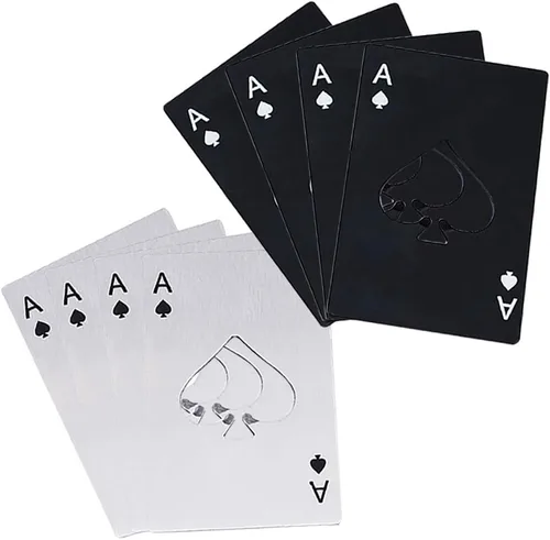 Vista 7 de Ace Of Spades - Abridor de botellas de acero inoxidable portátil, tamaño de tarjeta de crédito, abrelatas portátil de acero inoxidable