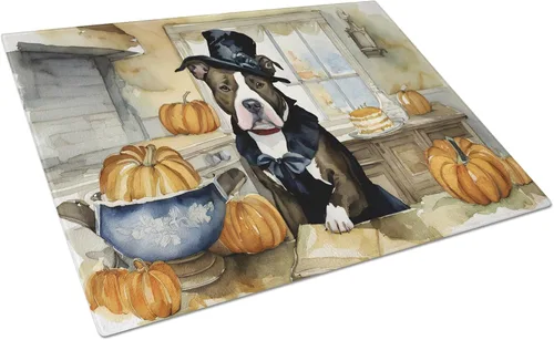 Vista 25 de Caroline's Treasures DAC1720LCB Affenpinscher - Tabla de cortar de vidrio con calabazas para cocina de otoño, grande, decorativa, de vidrio