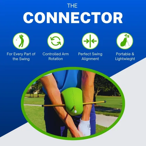 Vista 2 de The Connector Golf Training Aid - Entrenador de swing simple y eficaz para perfeccionar la mecánica, aumentar la precisión y mejorar tu juego El