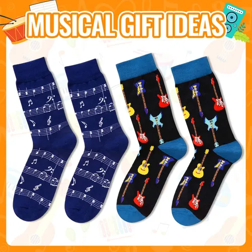 Vista 4 de HAPPYPOP Calcetines novedosos para hombre, calcetines de bolos de golf con bandera estadounidense, doctor, enfermera, optometría, música, regalos