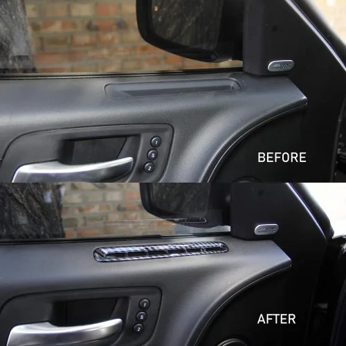 Vista 4 de crosselec Panel de Ventilación de A/C de Puerta Accesorios de Fibra de Carbono para Dodge Charger 2011+
