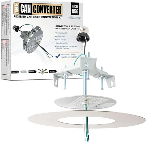 Vista 8 de The Can Converter R56 - Kit de conversión de luz empotrada para lata con medallón de techo plano de 7 pulgadas, mejoras para el hogar para latas