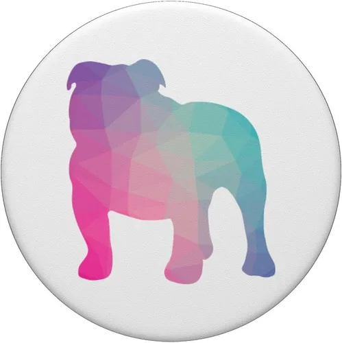 Vista 3 de English Bulldog Poly Geometric Graphic Dog Love - PopSockets Grip and Stand for Phones and Tablets