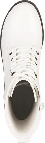 Vista 3 de DREAM PAIRS Botas de combate negras con cordones, botas militares de invierno para mujer