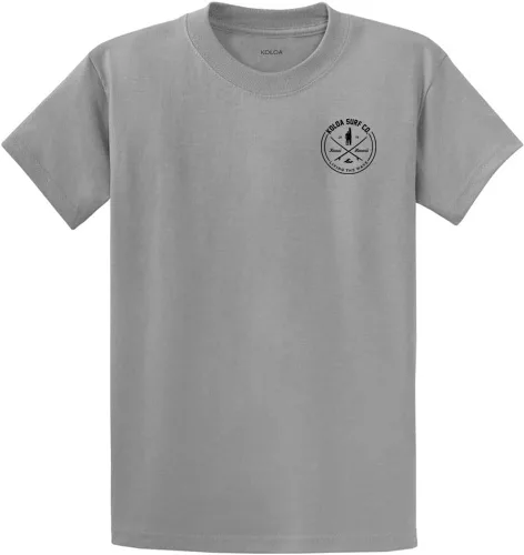 Vista 48 de Koloa Surf - Camisetas de algodón pesado para hombre, tallas grandes y altas Azul acuático/negro buscando diseño de ondas