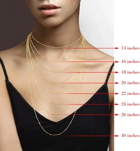 Vista 6 de Miabella Italian 18K Gold Over Silver Italian Singapore Bead Chain Station Necklace for Women, Made in Italy