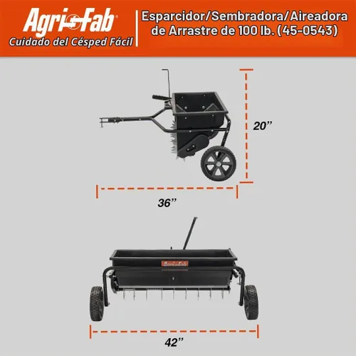 Vista 3 de Agri-Fab 45-0543 100 lb. Remolque Clavador/Sembrador/Esparcidor, Negro