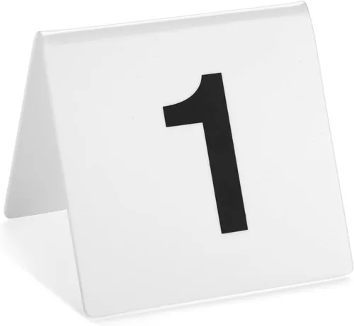 Vista 8 de Juvale Números de mesa de acrílico estilo tienda de campaña, blanco medio, 1-25 - Marcadores de mesa de plástico reutilizables - Tarjetas de números