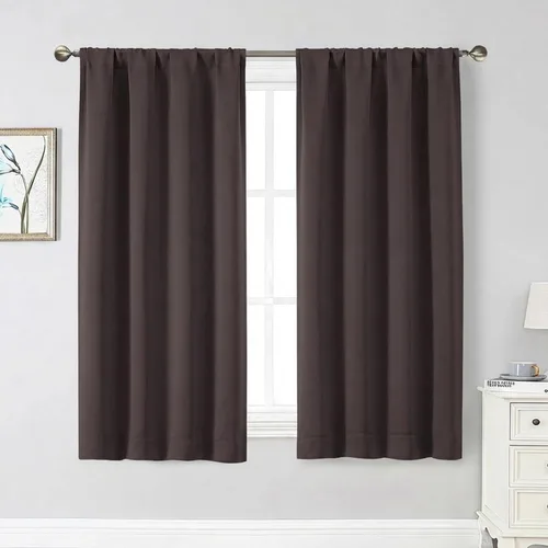 Vista 191 de Cortinas opacas para dormitorio, sala de estar, juego de 2 paneles de 54 pulgadas de largo, cortinas de oscurecimiento de habitación con aislamiento