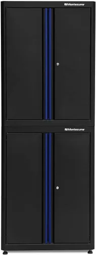 Vista 9 de Sistema de almacenamiento de herramientas de garaje Montezuma - Gabinete base apilable con bloqueo de 2 puertas de 30.5 x 24 pulgadas con pestillos