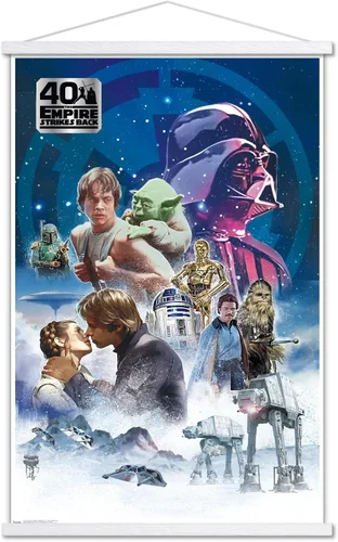 Vista 15 de Trends International Star Wars: The Empire Strikes Back 40th - Póster de pared clásico, 14.725 x 22.375 pulgadas, versión enmarcada de madera