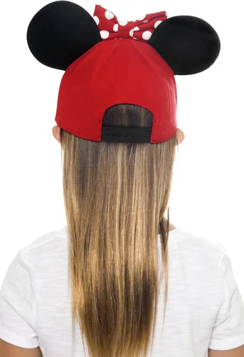 Vista 4 de Disney Minnie Mouse - Gorro de orejas juveniles para niñas, color rojo, Rojo