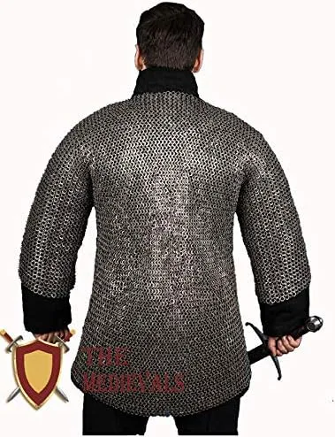 Vista 2 de THE MEDIEVALS 0.354in ID MS - Camisa de media manga con remaches planos Haubergeon Chain Mail Armor