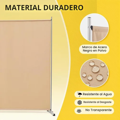 Vista 5 de Rantila Divisor de habitación de 2 paneles grandes, divisor de oficina portátil, cómodo móvil, pantalla de privacidad plegable para dormitorio