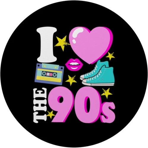 Vista 3 de I Love The 90s Cool Retro 90s Party Disco PopSockets Adhesive PopGrip