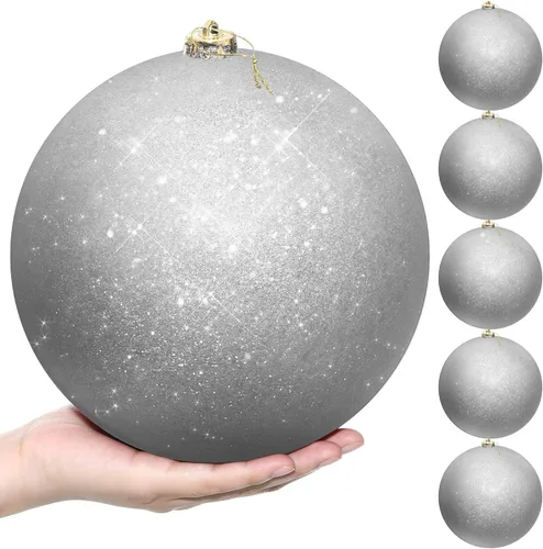 Vista 13 de Zubebe 6 Piezas Bolas de Navidad Extra Grandes de 8" para Exteriores, Adornos Jumbo Oversized para Árbol de Navidad, Decoraciones Gigantes, Bolas