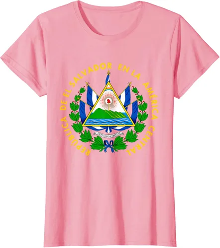 Vista 16 de Camiseta con diseño de emblema de la bandera de El Salvador