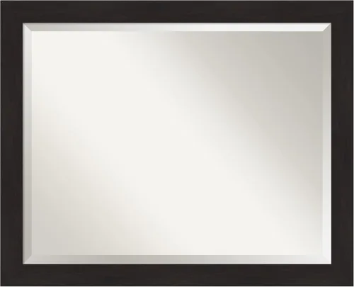 Vista 15 de Amanti Art 24x20 Bathroom Vanity Mirror, Furniture Espresso Narrow Frame, Rectangular Wall Mirror, Beveled Edge, Hangs Horizontally or Vertically