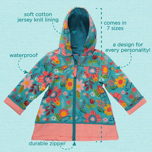 Vista 2 de Stephen Joseph Impermeable para niños, Unicornio Rosa