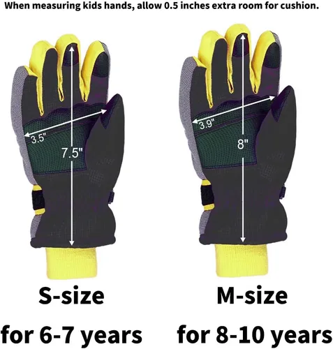 Vista 6 de XTACER Kids Ski Snow Gloves Snowboard Winter Warm Cold Weather Gloves for Boys Girls Children