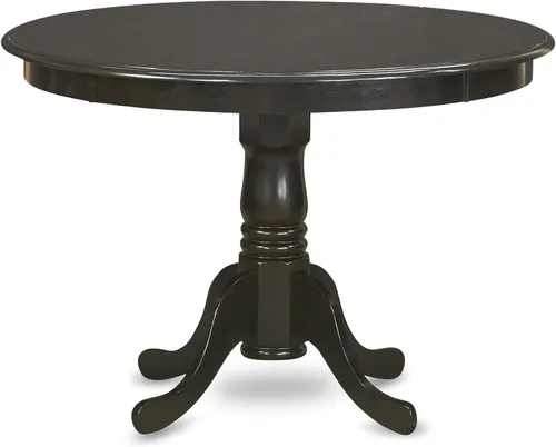 Vista 4 de East West Furniture HLDR3-CAP-03 Juego de mesa de comedor de 3 piezas contiene una mesa de comedor redonda con pedestal y 2 sillas Parson tapizadas