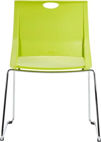 Vista 5 de Sidanli Sillas apilables para negocios, sillas de comedor modernas para el hogar, color verde (juego de 4)