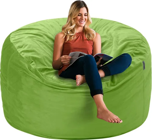 Vista 56 de HABUTWAY Silla de Puf de 2 Pies, Puf de 2' de Sillones Pequeños con Relleno, Silla de Puf en Forma de Lágrima de Terciopelo Ultra Suave con Funda