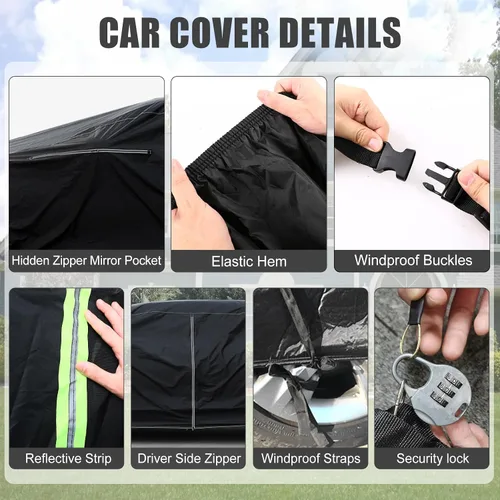 Vista 2 de Cubierta impermeable para coche de reemplazo para Cadillac Eldorado Biarritz/Brougham/Coupe/Convertible/Hardtop de 1971-1978, cubiertas clásicas