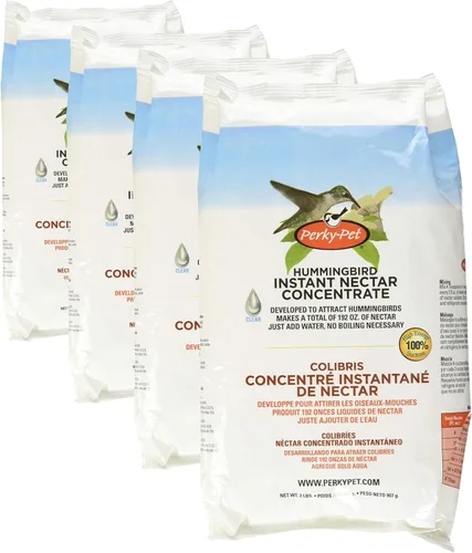 Vista 6 de Perky-Pet Concentrado instantáneo de néctar en polvo de colibrí, bolsa de 2 libras, 244SFB, hace 192 onzas de néctar líquido transparente