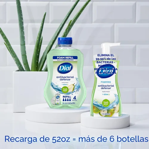 Vista 5 de Dial Recambio de jabón de manos antibacteriano espumoso, pera fresca, 52 onzas líquidas