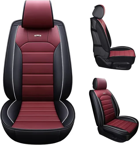 Vista 5 de otoez Juego completo de fundas universales para asientos de automóvil, de cuero, accesorios para el interior del vehículo, compatibles