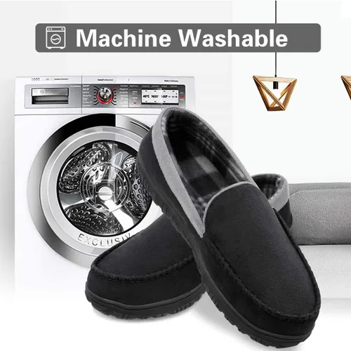 Vista 5 de shoeslocker Zapatillas para hombre de microgamuza mocasín de espuma viscoelástica para casa