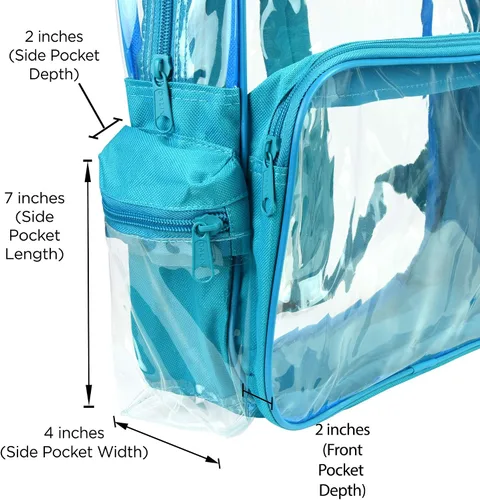 Vista 53 de DALIX Bolsas de mochila transparentes de plástico liso dorado