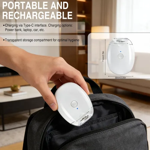 Vista 6 de 2 piezas de amoladora de uñas automática universal, 2026 portátil 3 en 1 con luz LED y 3 velocidades, cortador de uñas automático silencioso