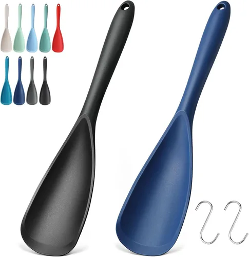 Vista 14 de Paquete de 2 espátulas de silicona para utensilios de cocina antiadherentes 2 paquete caqui