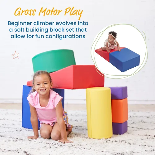 Vista 3 de ECR4Kids SoftZone Crawl and Climb Playtime Playset, bloques de construcción, surtido, 6 piezas