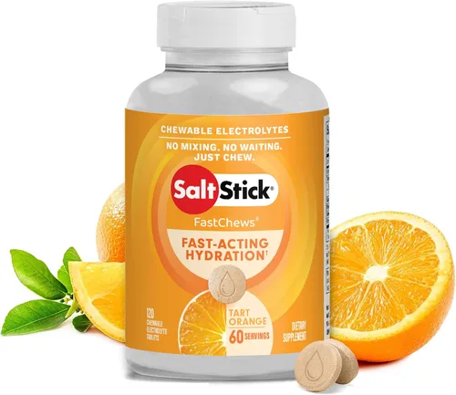 Vista 10 de SaltStick Electrolyte FastChews con cafeína – 60 tabletas masticables Citrus Burst – Tabletas de sal para correr e hidratar, masticables