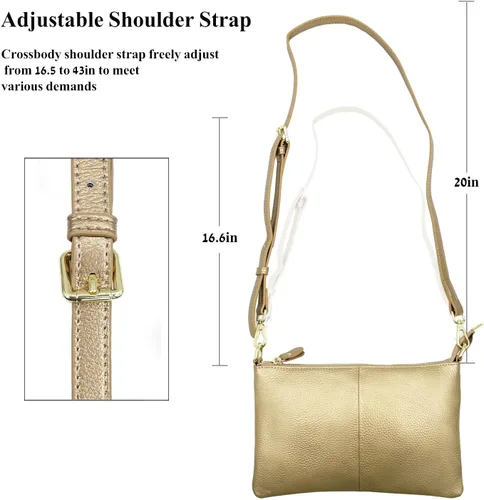 Vista 4 de Beurlike Cartera de cuero para mujer, bolso cruzado pequeño para teléfono