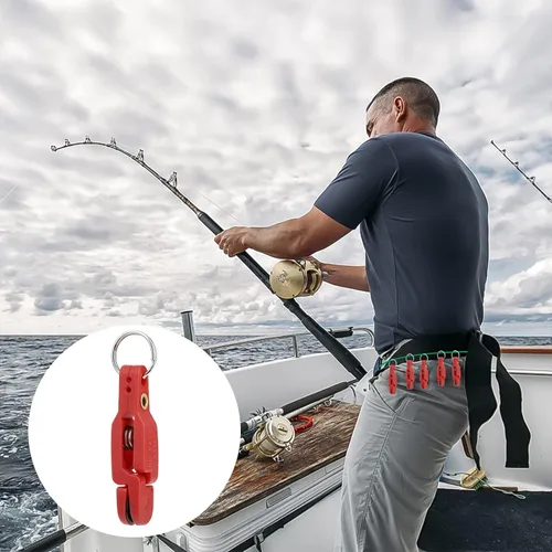 Vista 5 de TSV 10 clips de liberación de descenso de pesca, clips ajustables con juntas tóricas