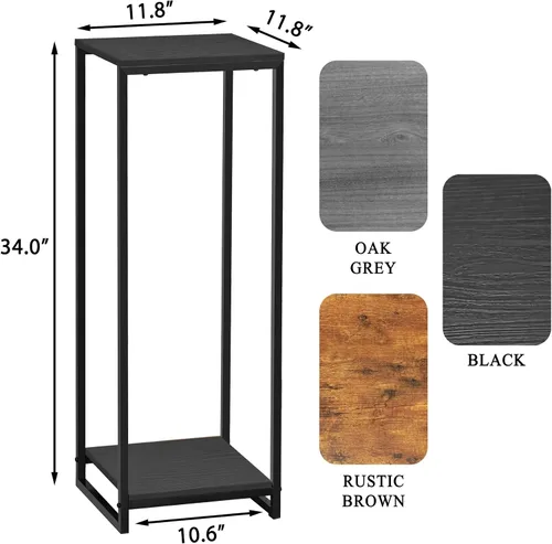 Vista 2 de Soporte para plantas de 34 pulgadas de alto para interiores, estante moderno de 2 niveles, organizador de macetas de esquina para sala de estar