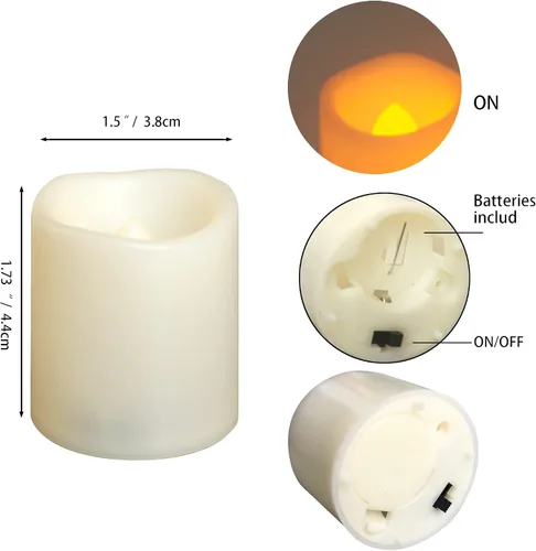 Vista 6 de Velas votivas sin llama con temporizador, luces LED con temporizador automático de ciclo diario integrado, calcomanías de calabaza para decoraciones