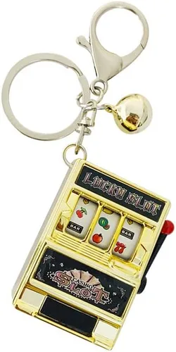 Vista 5 de ARFUKA Llavero con ranura para máquina de frutas llavero de metal regalo de Navidad cumpleaños día de San Valentín para hombres y mujeres Oro S
