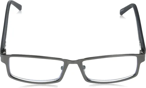 Vista 2 de Foster Grant mens Sawyer Multifocus Reading Glasses Rectangular Reading Glasses Mate plomizo/transparente