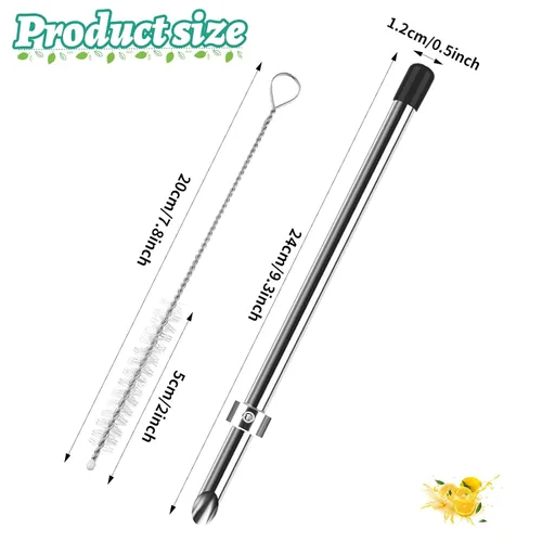 Vista 2 de Paquete de 1 perforador de acero inoxidable 316 para tapas de plástico, vasos de limonada, perforador de agujero afilado de limonada