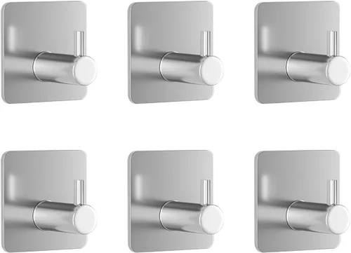 Vista 8 de Miliocry Paquete de 6 ganchos para toallas de baño, ganchos adhesivos para colgar toallas de baño, ganchos de pared resistentes, resistentes al