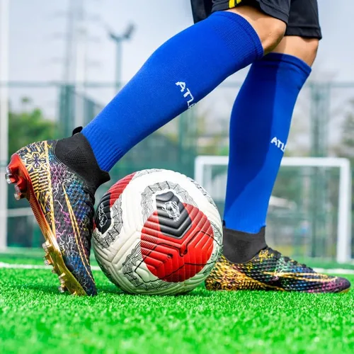 Vista 4 de Maylrvjv Tacos de fútbol unisex ligeros zapatos de fútbol para hombres y mujeres